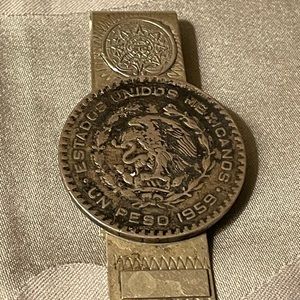 Vintage Mexico peso 1959 silver money clip
